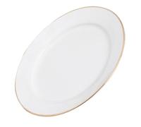TOYANDONA Ceramic Gold Rim Dinner Plate for Steak Salad Serving Simple Design Enhances Dining Experience Use As Food Serving Dish Dessert Plate