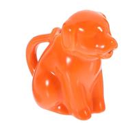 TOYANDONA Ceramic Milk Cup Creamer Pitcher with Handle Cartoon Orange Dog Design Small Ceramic Sauce Jug for Coffee and Kitchen Use