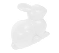 TOYANDONA Ceramic Mini Bunny Figurine Small White Rabbit Sculpture 8x5x7cm Moss Micro Landscape Ornament Home Decoration Easter Accent
