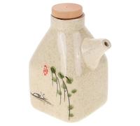 TOYANDONA Ceramic Oil Pot Dispenser 5.12In Vinegar Bottle Soy Sauce Container Small Kitchen Oil Pourer for Cooking and Dining