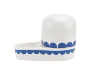 TOYANDONA Ceramic Rabbit Waterer with Leak-proof and No Smell Features, Blue Creative Drinking Bowl and Pet Accessory, Guinea Pig Water Bottle Stand for Small Animals