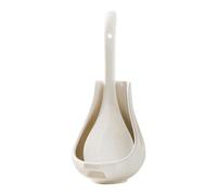 TOYANDONA Ceramic Soup Ladle and Teaspoon Set with Storage Rack, White Porcelain Dessert Spoon and Coffee Spoon Holder for Kitchen and Restaurant Use