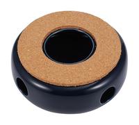TOYANDONA Ceramic Tea Warmer Blue Hollow Base Multifunctional Teapot Heater for Home Office Coffee Milk Food Warmer Non-slip Decorative Desktop Use
