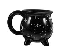 TOYANDONA Ceramic Witch Cauldron Coffee Mug Halloween Potion Cup Sturdy Fine Craftsmanship Gloss Finish for Adults Hot Drinks