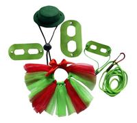 TOYANDONA Chameleon Christmas Lizard Harness Leash Set 3Pcs Adjustable Colorful Tulle Skirt Reptile Traction Rope Suitable for Gecko Bearded Dragon Walking