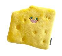 TOYANDONA Cheese Shaped Pet Sniff Cushion Dog Foraging Mat Plush Bite-resistant Sniffing Pad 12x11cm Portable Squeaky for Puppy Enrichment and Interactive Play