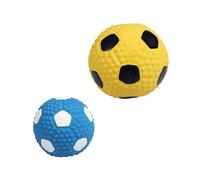 TOYANDONA Chew Toys for Dogs Squeaky Dog Supplies Pack of 2 Interactive Training Balls Cotton Latex Filled Football and Soccer Ball Set Anti-Biting Sound Toy for Puppies Small and Large Size