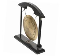 TOYANDONA Chic Chinese Alloy Gong Stand Vintage Desktop Decor for Home Office Elegant Feng Shui Ornament Decoration for Friends and
