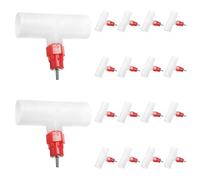 TOYANDONA Chicken Water Nipples Automatic Poultry Waterer with 40pcs 1/2' Plastic Tee Fittings for Efficient Water Management Sturdy Plastic Horizontal Drinker for Coop and Farm Use