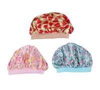 TOYANDONA Children Satin Bonnet Sleep Cap 3Pcs Assorted Colour Comfortable Elastic Night Sleeping Hat for Boys and Girls Home Use
