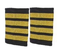 TOYANDONA Childrens Captain Shoulder Epaulets Gold Stripes Aviation Pilot Uniform Epaulettes for Role Play Cosplay Party Performance Accessories