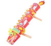 TOYANDONA Chinese Year Paper Dragon Decoration DIY Craft Red Lightweight Home Decor for Lunar Festival Party Intricately Designed Ornament for Authentic Celebration Atmosphere