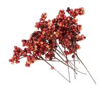 TOYANDONA Christmas Berry Stems Artificial Berry Picks Pack of 12 Orange Homemade Christmas Decoration Simulation Berry Branches for Home Decoration Christmas Tree New Year Holiday Arrangement