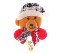 TOYANDONA Christmas Brooch Pin with Light Glowing Luminous Elk Bell Badge Flashing Boutonniere Lapel Breastpin for Kids Adults Toys Glow Party Gift (Bear)