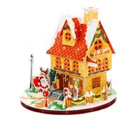 TOYANDONA Christmas Cabin Puzzle for DIY Hand Eye Coordination Jigsaw Creative Xmas Gift Educational Holiday Decoration Without Battery