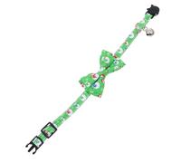 TOYANDONA Christmas Cat Bell Collar with Cute Snowman Bowtie Safe Neck Chain for Kitten and Adult Cats Creative Green Pet Necklace for Festive Dress Up