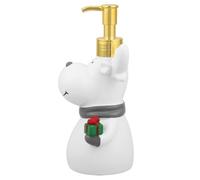 TOYANDONA Christmas Hand Soap Dispenser with Antislip Base, Plastic Refillable Liquid Pump Container for Bathroom and Kitchen, Festive Reindeer Design, White, Holiday Seasonal Decor