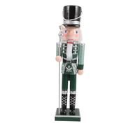 TOYANDONA Christmas Nutcracker Doll Wooden Nutcracker Ornament Ornamental Figure Tabletop Decoration Nut Cracker Figurines Statue Wooden Soldiers Green
