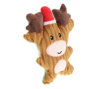 TOYANDONA Christmas Plush Pet Molar for Puppies Durable Squeaky Chew with Cartoon Reindeer Shape Soft Interactive Dog Plaything for Teeth Cleaning and Holiday Fun