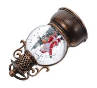 TOYANDONA Christmas Snow Globe Lantern Music Box with Lights Holiday Table Decor Santa Snowman Design USB Powered Festive Ornament for Winter Celebration