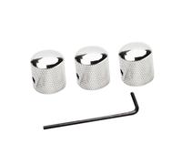 TOYANDONA Chrome Screw Volume Tone Knobs for Electric Bass Guitar with Wrench 3pcs Metal Control Domes