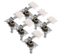 TOYANDONA Classical Guitar Tuning Pegs 6pcs Silver Pearled Double Hole Steel Shaft Machine Heads Acoustic Guitar Parts Replacement for Folk and Ukulele