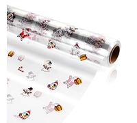 TOYANDONA Clear Cellophane Wrap Roll,98.4 Ft.Long X31.5”In.Wide,3 Mil Thickness Santa Claus Pattern Transparent Cellophane Wrapping Paperfor Gift Baskets Treats Wrapping (3000x80cm)