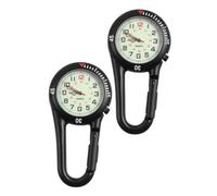 TOYANDONA Clip-on Quartz Watch with Fluorescent Dial and Stainless Steel Material 2pcs Backpack Belt Fob Watch for People Who Love Mountaineering