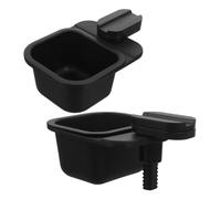 TOYANDONA Clip-on Rotatable Table Trash Can, 2pcs ABS Sundry Organizer with Clamp, Medium Capacity Waste Bin for Office and Restaurant Desk Use Black Container