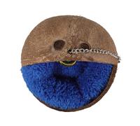 TOYANDONA Coconuts Shell Nest Hanging Bird Hut with Warm Plush Pad and Bell Easy to Hang Wear-Resistant Parrot Supply 26.5X13X13Cm Suitable for Garden Birds