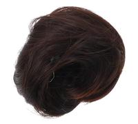 TOYANDONA Coffee Synthetic Hair Bun Extension Drawstring, High Temperature Fiber Hair Piece for Ballet Bun, Adds Volume and Fullness, for Dance, Work, Prom, and Everyday Styles