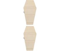 TOYANDONA Coffin Wooden Box 2pcs Unfinished Wood Funeral Coffins DIY Keepsake Casket Small Pet Burials Box Halloween Favor Boxes for Halloween