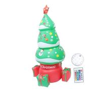 TOYANDONA Colorful LED Inflatable Christmas Tree Ornament Made of Durable Outdoor Holiday Decoration with Star Top for Party Festive Atmosphere Random Color
