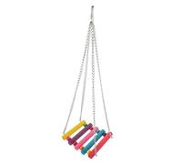 TOYANDONA Colorful Natural Wood Parakeet Swing for Birds Bite Resisting Hanging Bird Cage Hammock Stand Stimulates Activity and Curiosity for Parrots Lovebirds Budgerigars Cockatiels