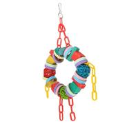 TOYANDONA Colorful Parrot Hanging Wood Block Chewing for Birds Promotes Beak Health and Provides Exercise Easy to Install for Birdcages Engaging Design for Parrots and Caged Birds