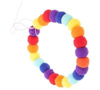 TOYANDONA Colorful Pom Pom Puppy Collar Adjustable 30-35Cm Dog and Cat Neck Tie, Soft Polyester Collar for Everyday Use and Photo Sessions