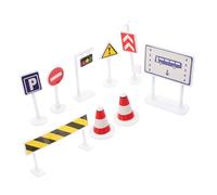 TOYANDONA Compact Plastic Traffic Sign for Realistic Colors and Images Educational Road Signs for Classroom Teaching Table Play and Pretend Traffic Learning