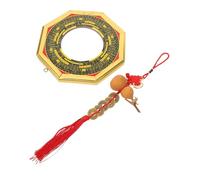 TOYANDONA Convex Bagua Mirror Feng Shui Decor with Five Emperor Coins and Natural Gourd for Home Protection and Prosperity Traditional Chinese Eight Diagrams Pendant Lightweight and Craft
