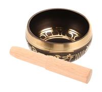 TOYANDONA Copper and Singing Mallet Bowl with Wooden for Yoga Set Handcrafted Tibetan Singing Bowl Producing Melodious Sound to Calm the Mind and Enhance Relaxation, Meditation
