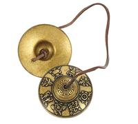 TOYANDONA Copper Cymbal Bell Handmade Percussion Instrument with Harmonic Tones for Yoga Practices and Performances the Road, Classic Golden Copper Material