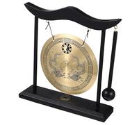 TOYANDONA Copper Gong with Dragon Pattern Vintage Decoration Handmade Chinese Style Percussion Instrument with Mallet Sturdy Copper Material for Office Meditation and Home Antique Accent