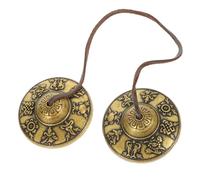 TOYANDONA Copper Meditation Cymbal Bell with Harmonic Tones Portable Tibetan Style Cymbals for Yoga Practices and Religious Ceremony for Spiritual Use