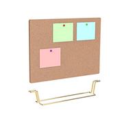 TOYANDONA Cork Bulletin Board, 12.6x9 Inch Desktop Frameless With Stand for Office Home School Message or Vision Board (Gold)