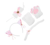 TOYANDONA Cosplay Cat Costume with Headband Bow Tie Gloves Tail for Halloween Party Cat Lovers Cute Role Play Accessories for Adults