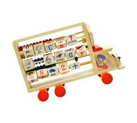 TOYANDONA Counting Tool Wooden Abacus Colorful Beads Educational Aid for Cognitive Development Early Math Skills Safe Natural