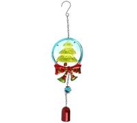 TOYANDONA Creative Christmas Wind Chime Ornament with Melodious Sounds, Iron and Glass Material, Stylish Appearance, for Hanging the Christmas Tree or Shop Decorations