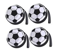 TOYANDONA Creative Football Pattern Tinplate Coin Purses 4pcs Set Rounded Small Storage Bags for Boys and Girls Money Organizer Casual Use Random Color