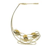 TOYANDONA Creative Gold Hanging Wine Glass Holder Rack with Single Bottle Storage Space-saving Tabletop Wine Rack for Home Bar Kitchen Decorative Stemware Display for Restaurants and Bars