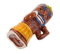 TOYANDONA Creative Hawaiian Tiki Mug Ceramic Cocktail Cup Brown Coconut Native Design Decorative Wine Glass for Party Bar Restaurant Wedding Banquet