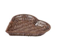TOYANDONA Creative Heart-shaped Rattan Basket Natural Woven Fruit Holder Snack Storage Organizer for Home Tabletop Kitchen Dining